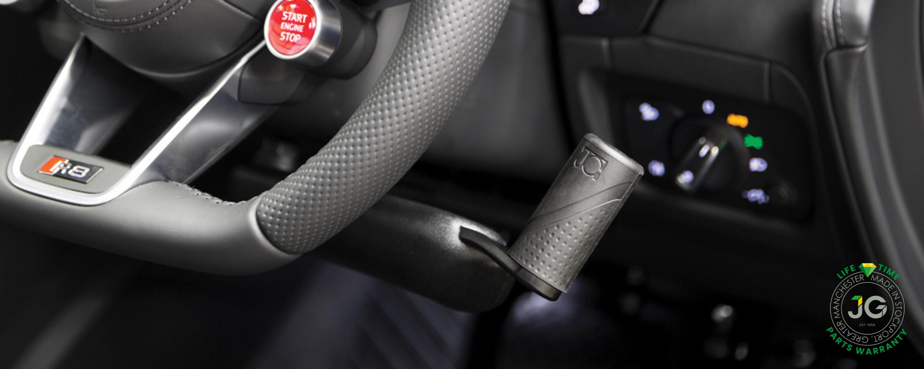 Jeff Gosling push/pull hand controls installed in vehicle