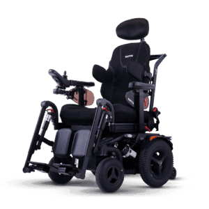 Karma Leon R Versus rear-wheel drive powerchair in orange