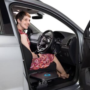 Autochair Transfer Plate providing secure transfer surface between wheelchair and car seat